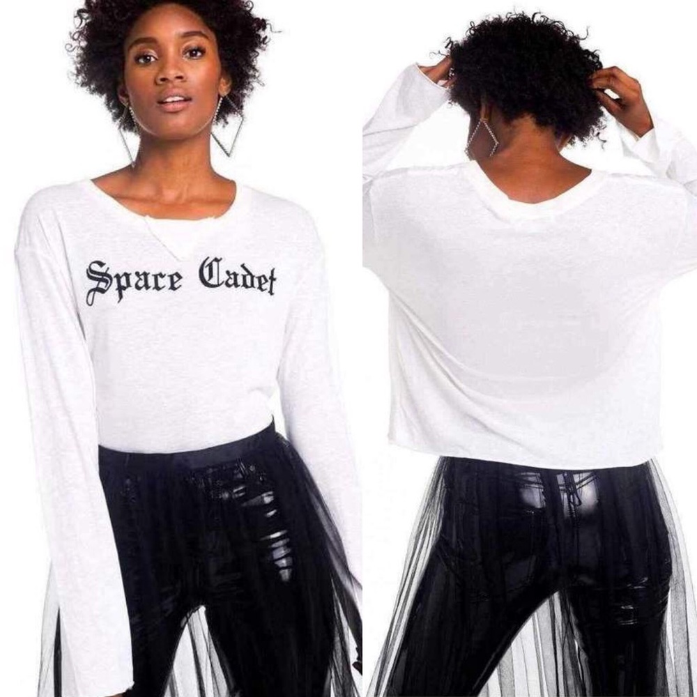 Wildfox Space Cadet Francois Long Sleeve Tee small